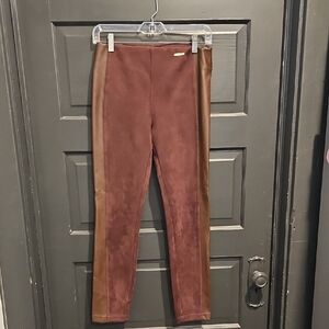 Marc New York Brown Faux Leather and Suede Leggings